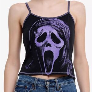 Hot Topic Ghost Face Jumbo Print Girls Cami Black XS
